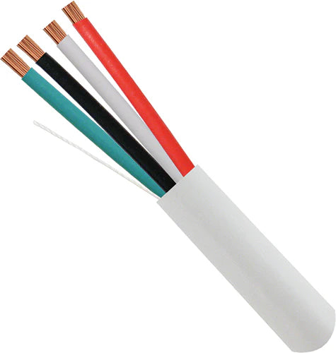 16/4 Plenum-Rated Cable – CL3P, Stranded Bare Copper, Unshielded, 1000ft White Pull Box.