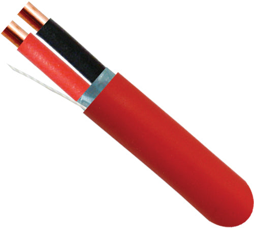 18/2 Solid Shielded Fire Alarm Cable – FPLP Plenum Rated, 1000ft Blue Spool.