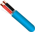 18/2 Shielded Fire Alarm Cable – Solid, FPLP Plenum Rated, 1000ft Spool, Blue.