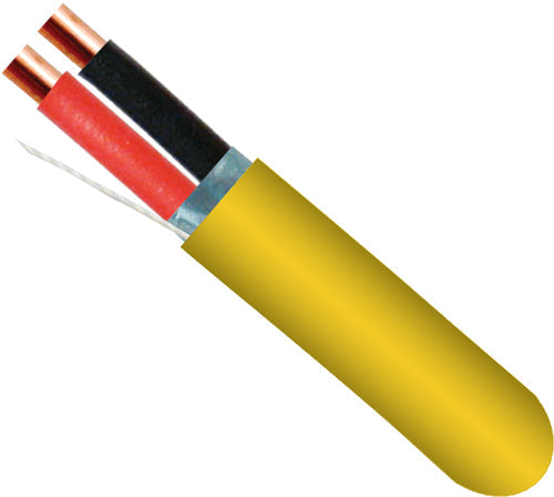 18/2 Solid Shielded Fire Alarm Cable – FPLP Plenum Rated, 1000ft Blue Spool.