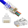 Cat6 Pass Through Rj45 Crimp Connectors Pack 100 Pcs | Unshielded.