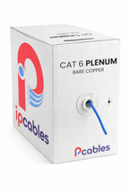 Cat6 Blue Plenum 1000ft Solid Bare Copper Ethernet Cable (550MHz) IP CABLES