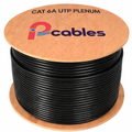 Cat6A Plenum UTP Ethernet Cable 1000ft Black Solid Bare Copper IP CABLES