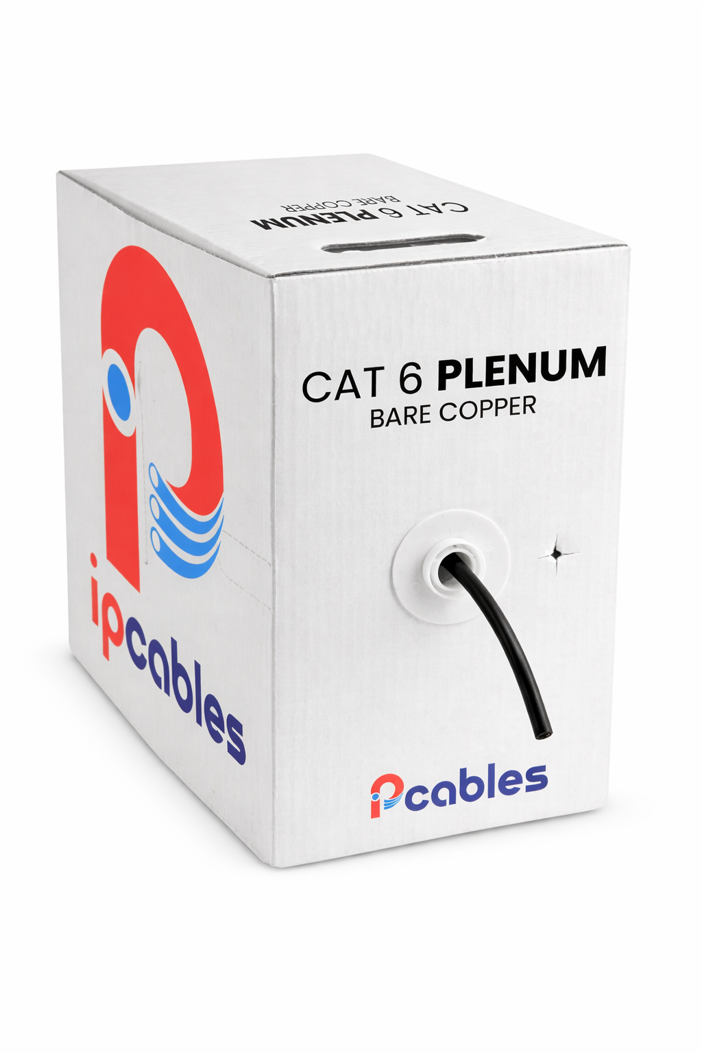Cat6 Plenum Pure Copper Cable UTP 1000 Ft Black IP CABLES