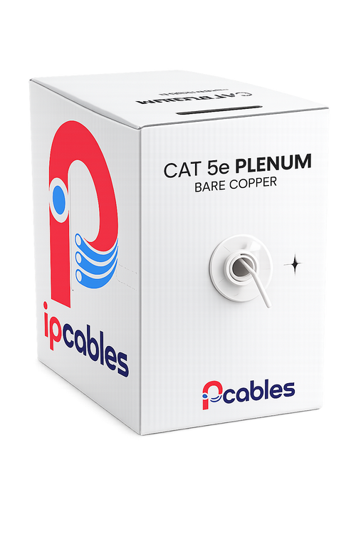 Cat5e Plenum Cable Unshielded Twisted Pair Solid Bare Copper Cable 1000 Ft IP CABLES