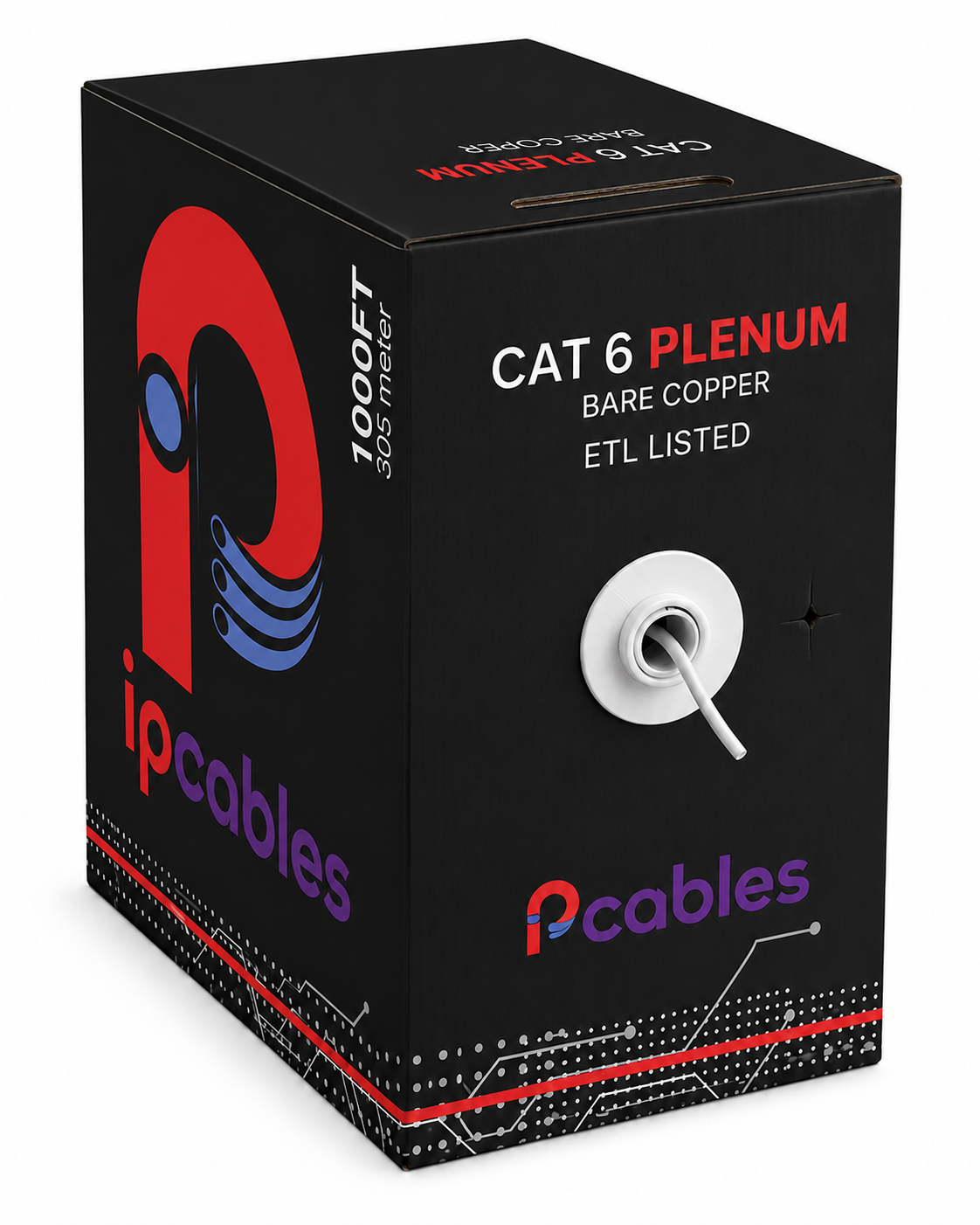 ETL Listed CAT6 Plenum Bare Copper Ethernet Cable 1000 ft EZ Pull Box