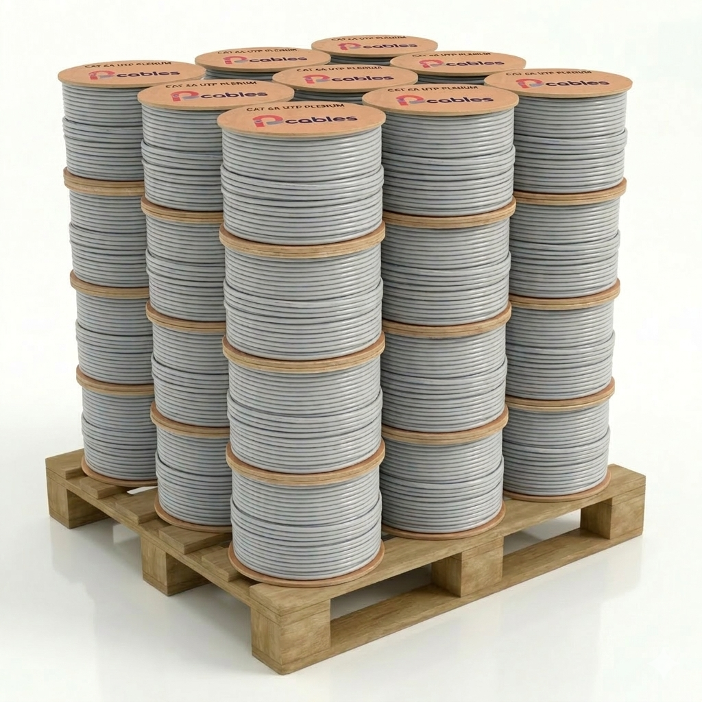 Pallet of 36 Boxes Cat6A Plenum Cable 1000FT UTP Solid Copper