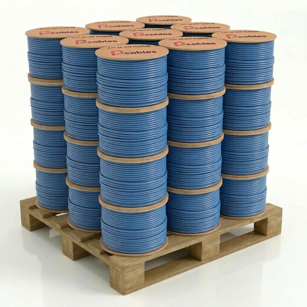 Pallet of 36 Boxes Cat6A Plenum Cable 1000FT UTP Solid Copper