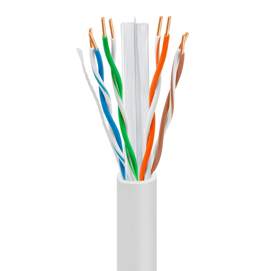 Cat6 Plenum CMP 1000ft White – 23AWG Solid Copper, 550MHz IP CABLES