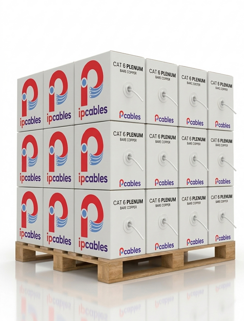 Pallet of 36 Boxes Cat6 Plenum Cable 1000FT UTP Solid Copper