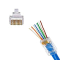 Cat5e Pass Through Rj45 Crimp Connectors Pack of 100 Pcs | Unshielded.