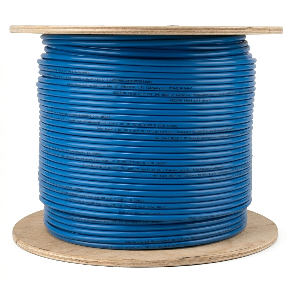 Cat6 Plenum Rated Cable Shielded F/UTP Solid Bare Copper 1000 Ft IP CABLES