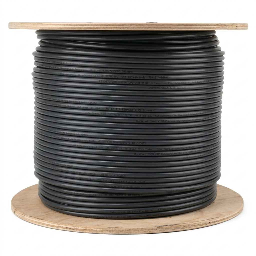 Cat6 Plenum Rated Cable Shielded F/UTP Solid Bare Copper 1000 Ft IP CABLES