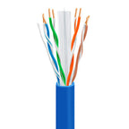 Cat6 Blue Plenum 1000ft Solid Bare Copper Ethernet Cable (550MHz) IP CABLES
